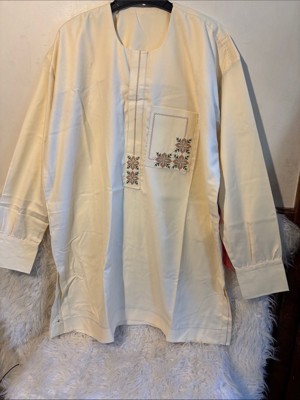Men's Blue Patchwork Agbada-Style Set